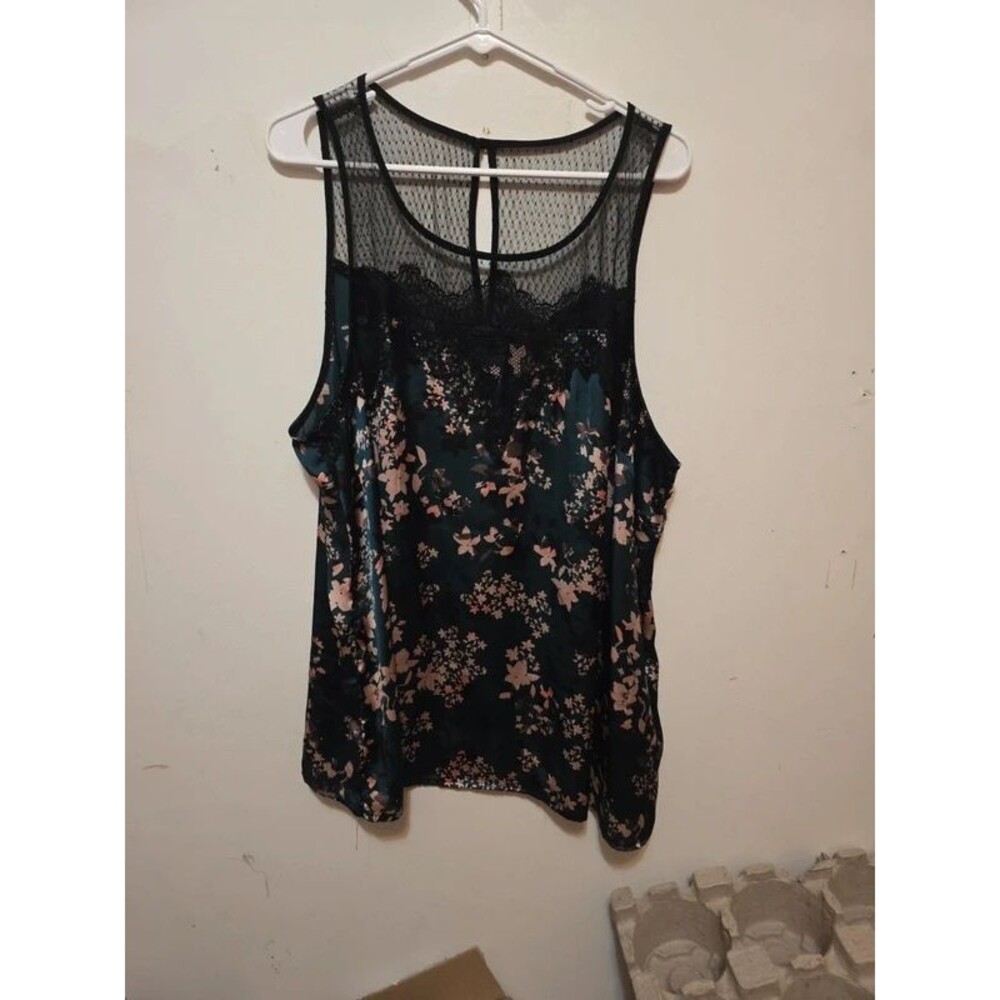 Green Floral Tank Top
